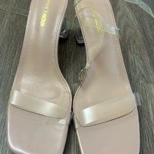 Fashion Nova Nude Heeled Sandals